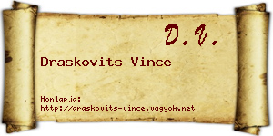 Draskovits Vince névjegykártya